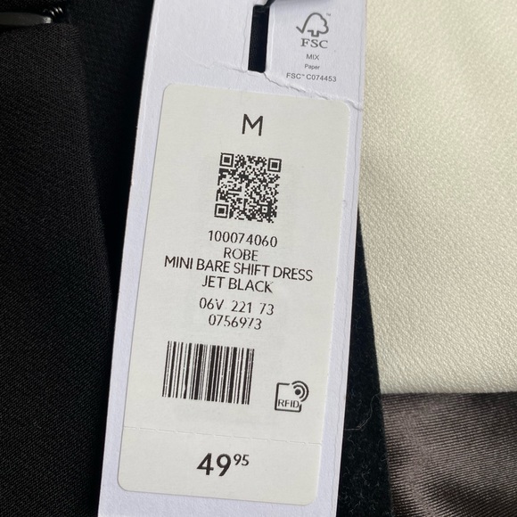 Mini Bare Shift Dress Jet Black - Picture 2 of 3